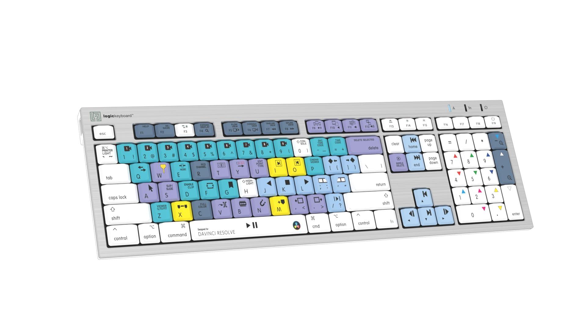 Logickeyboard Logickeyboard 'Slimline' Designed for Editing in Blackmagic's Davinci Resolve on Mac p/n LKB-RESC-CWMU-US