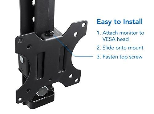 Mount-It! Mount-It! Cubicle Monitor Mount Hanger Attachment, Hanging Height Adjustable VESA Bracket for a 17\" to 32\" Screen, Adjustable Hook Supports up to 17.6 lbs, Black (MI-785)