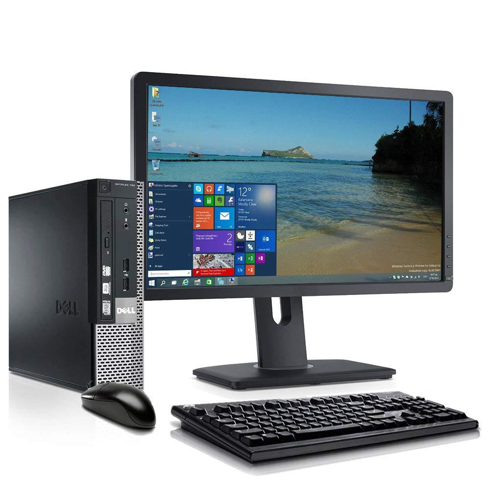 Dell DELL Desktop Computer Package with 22' Monitor, Intel Core 2 Duo 3.0G, 8G DDR3, 120G SSD, VGA, DP, Windows 10, 64 bit-Multi Language Support-English/Spanish/French (C2D)(Renewed)