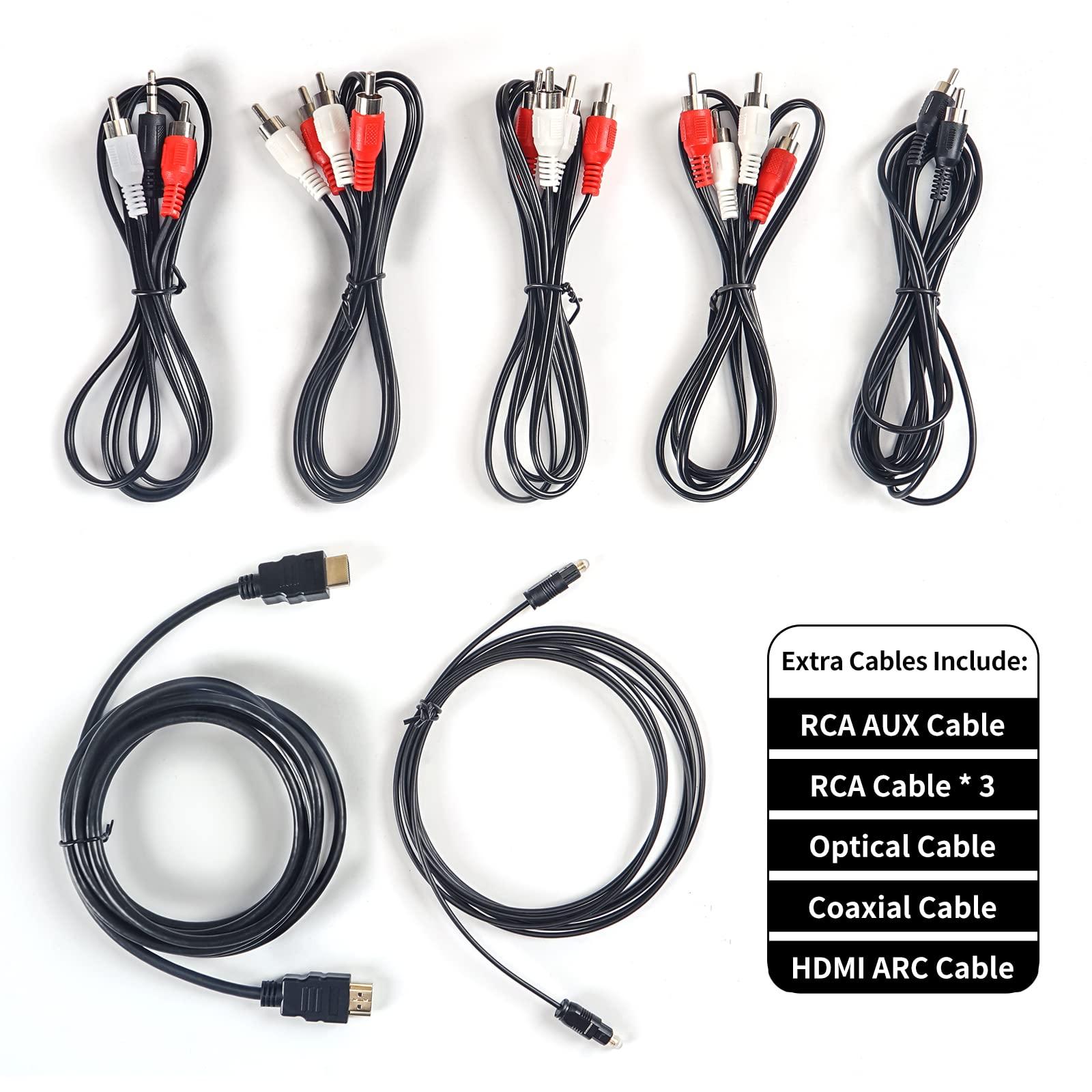 Bobtot Bobtot Home Theater Systems Surround Sound Speakers - 1200 Watts 10 inch Subwoofer 5.1/2.1 Channel Audio Stereo System with HDMI ARC Optical Bluetooth Input for 4K TV Ultra HD AV DVD FM Radio USB