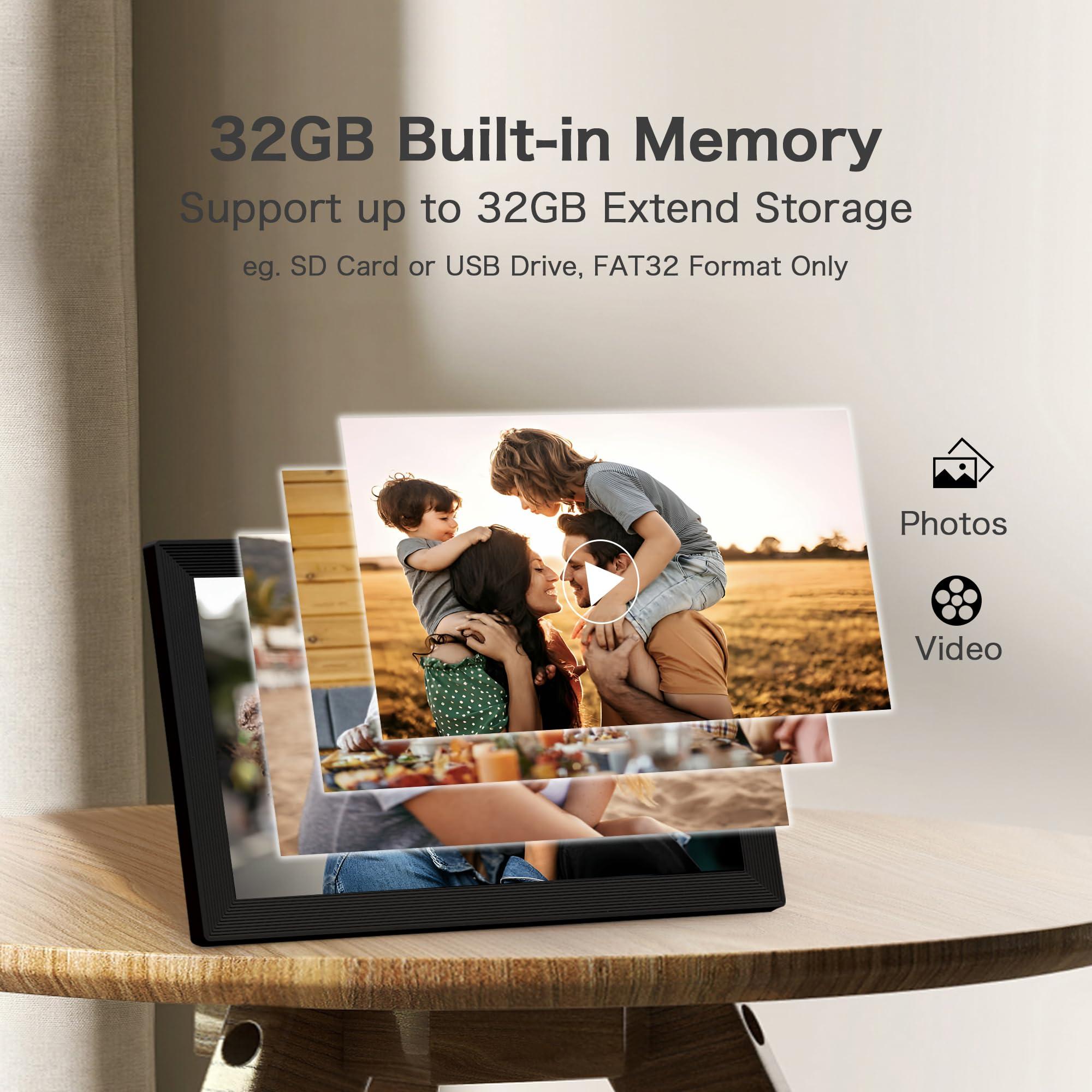 Pastigio Digital Picture Frame 2 Pack, 15.6 Inch Frameo Digital Frame WiFi, 1920 * 1080 HD IPS Touch Screen Digital Photo Frame Electronic, 32GB Memory, Auto-Rotate, Share Photos/Videos, Black + White