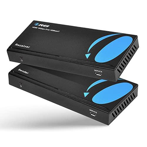 OREI OREI UltraHD HDMI Extender 4K 18G HDBaseT Over Single CAT5e/CAT6 Cable 4K @ 60Hz Upto 230FT with IR Remote 1080P Upto 330 Ft - Power Over Cable - Zero Latency Black