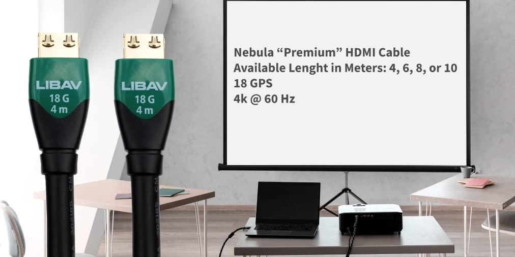 Liberty AV Solutions Liberty's Premium Series Nebula with Ethernet 18G HDMI Cable 4K Resolutions, 8.0 Meters (26 feet) Length. Laptop, PC, Gaming, Projector, Monitor