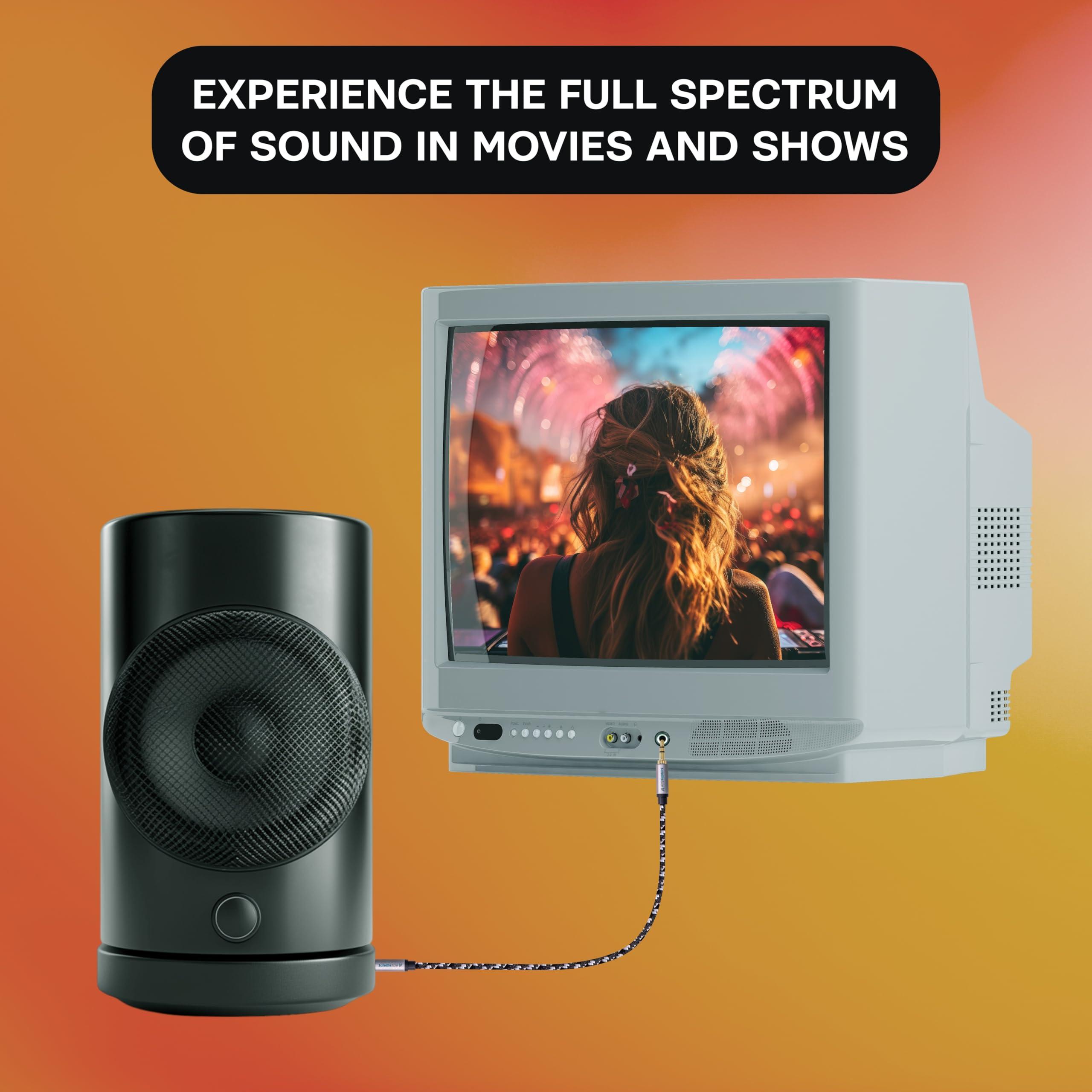 SatelliteSale SatelliteSale Auxiliary 3.5mm Audio Jack Male to Male Digital Stereo Aux Cable Universal Wire Black/White Nylon Cord 6 feet