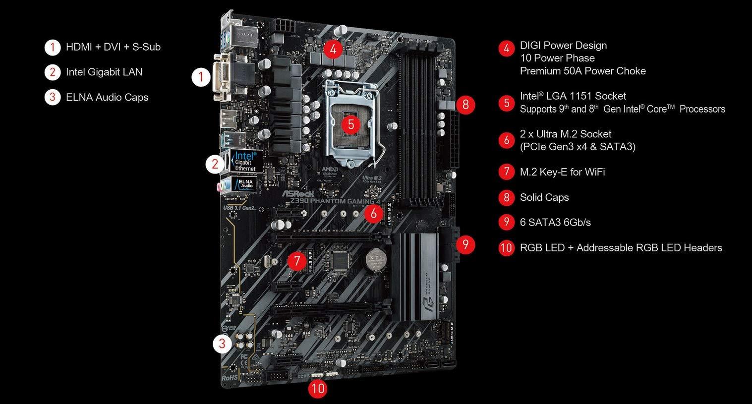 ASRock ASRock Motherboard (Z390 PHANTOM GAMING 4)
