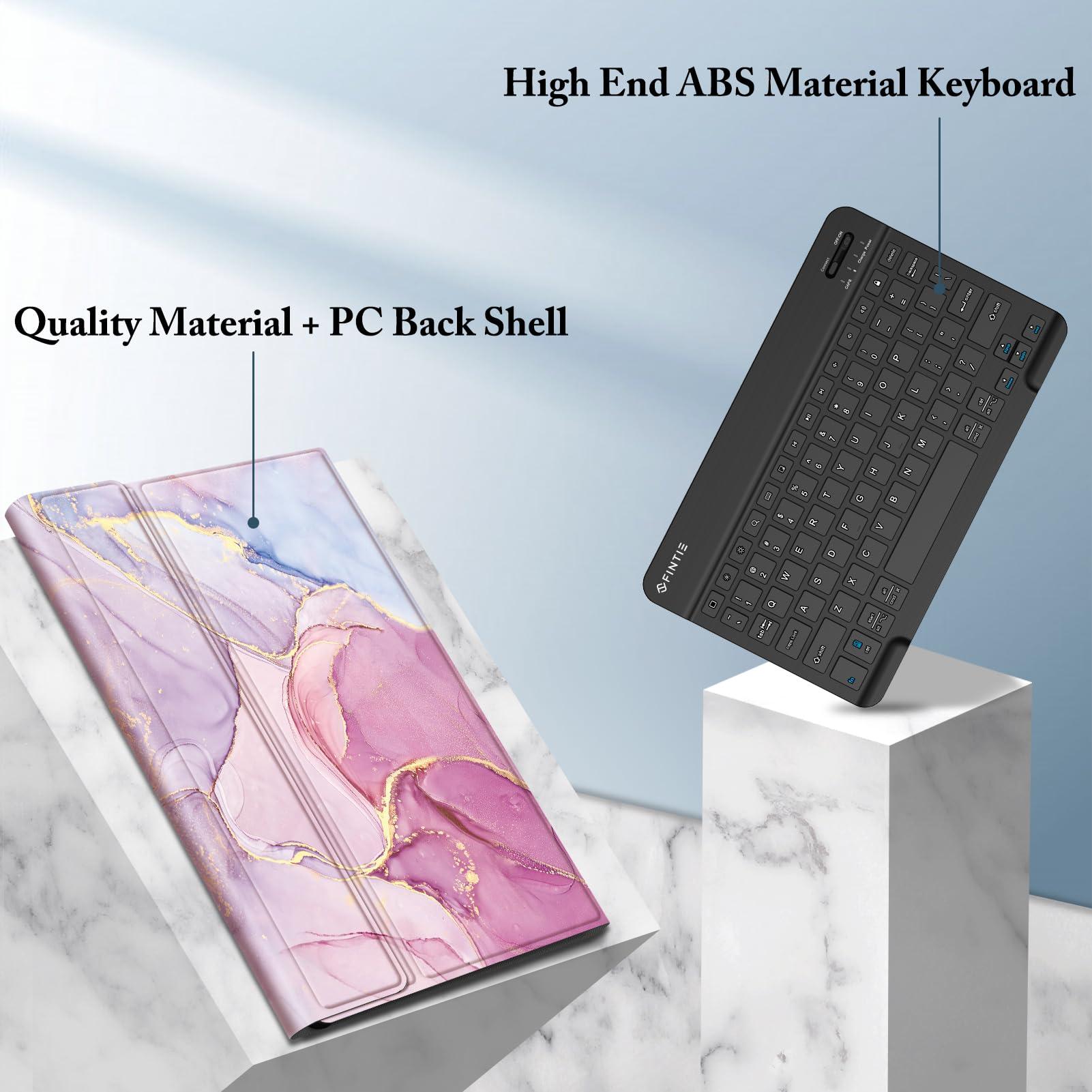 FINTIE FINTIE Keyboard Case for Samsung Galaxy Tab S10 Lite/ S10 FE/ S9 FE 5G 10.9 Inch/Tab S9 11 Inch with S Pen Holder, Slim Stand Cover Detachable Wireless Bluetooth Keyboard, Dreamy Marble