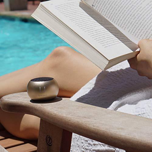 Fashionit Fashionit U Mini Speaker | Stylish Portable Wireless Bluetooth 5.0 with Built-in Mic & Remote Shutter | Perfect Mini Speaker for Home, Parties, Activities! Small Device, Rich Sound | Gold