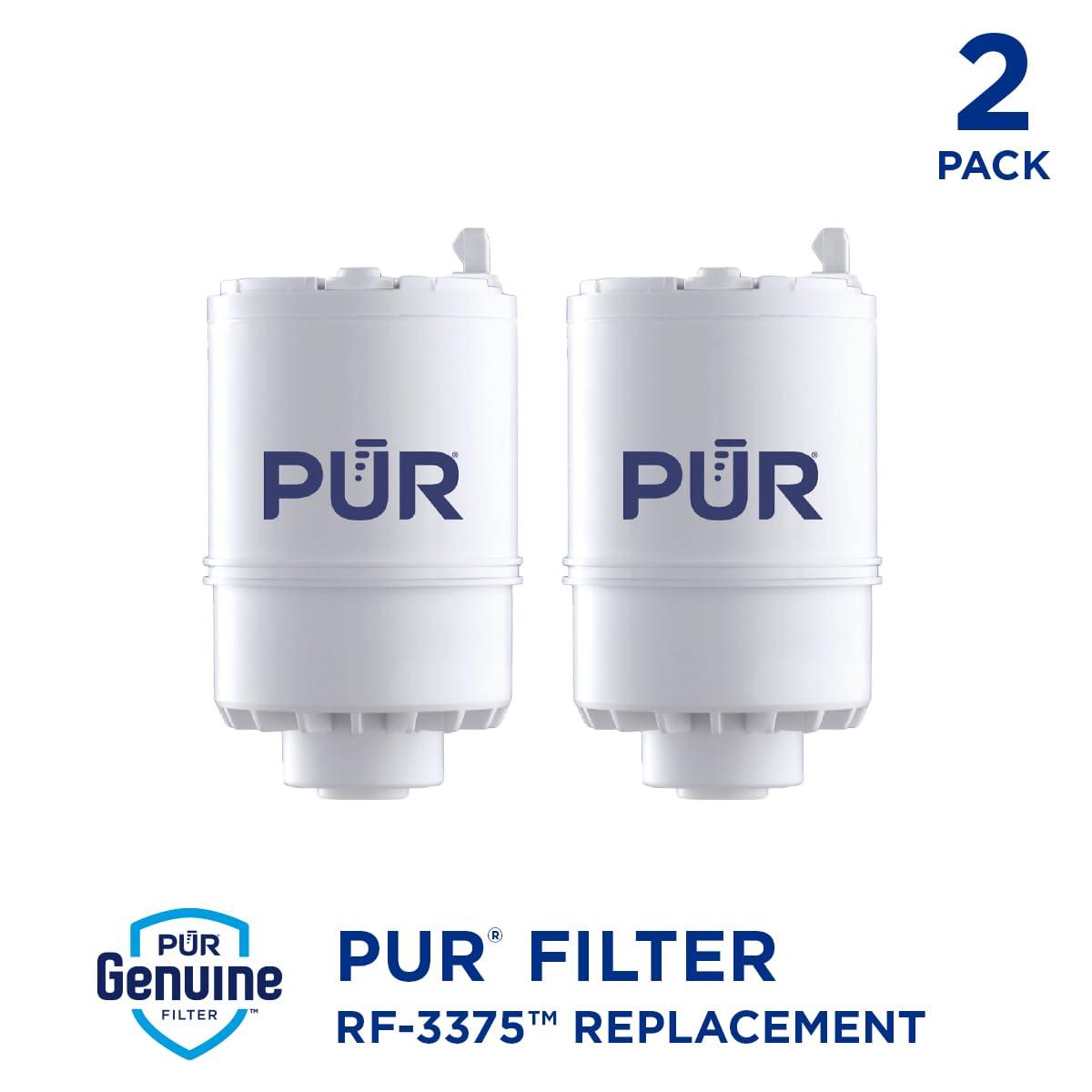 PUR PUR Faucet Mount Replacement Filter 2-Pack, Genuine PUR Filter, 2-in-1 Powerful Filtration, Includes Lead Removal, 6-Month Value, White (RF33752)