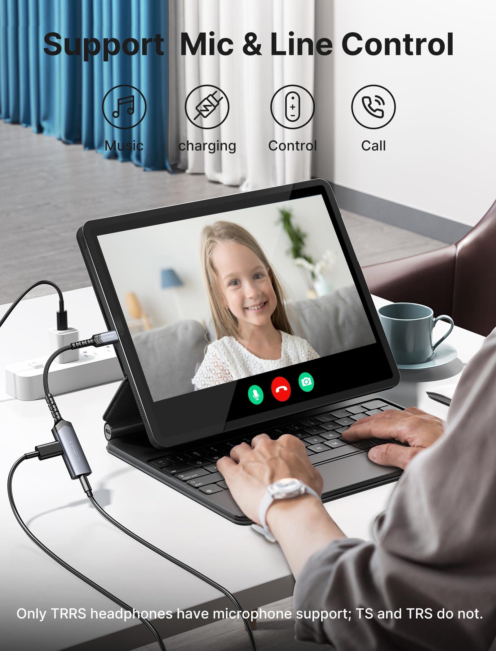 JSAUX JSAUX USB C Headphone Adapter and Charger, 2-in-1 Type to 3.5mm Audio with PD 60W Fast Charging for iPhone 16 Pro/16 Pro Max/16/16 Plus/15 Pro Max/15 Pro,Samsung S24/S24+/S23/S22/S21,iPad Pro-Red