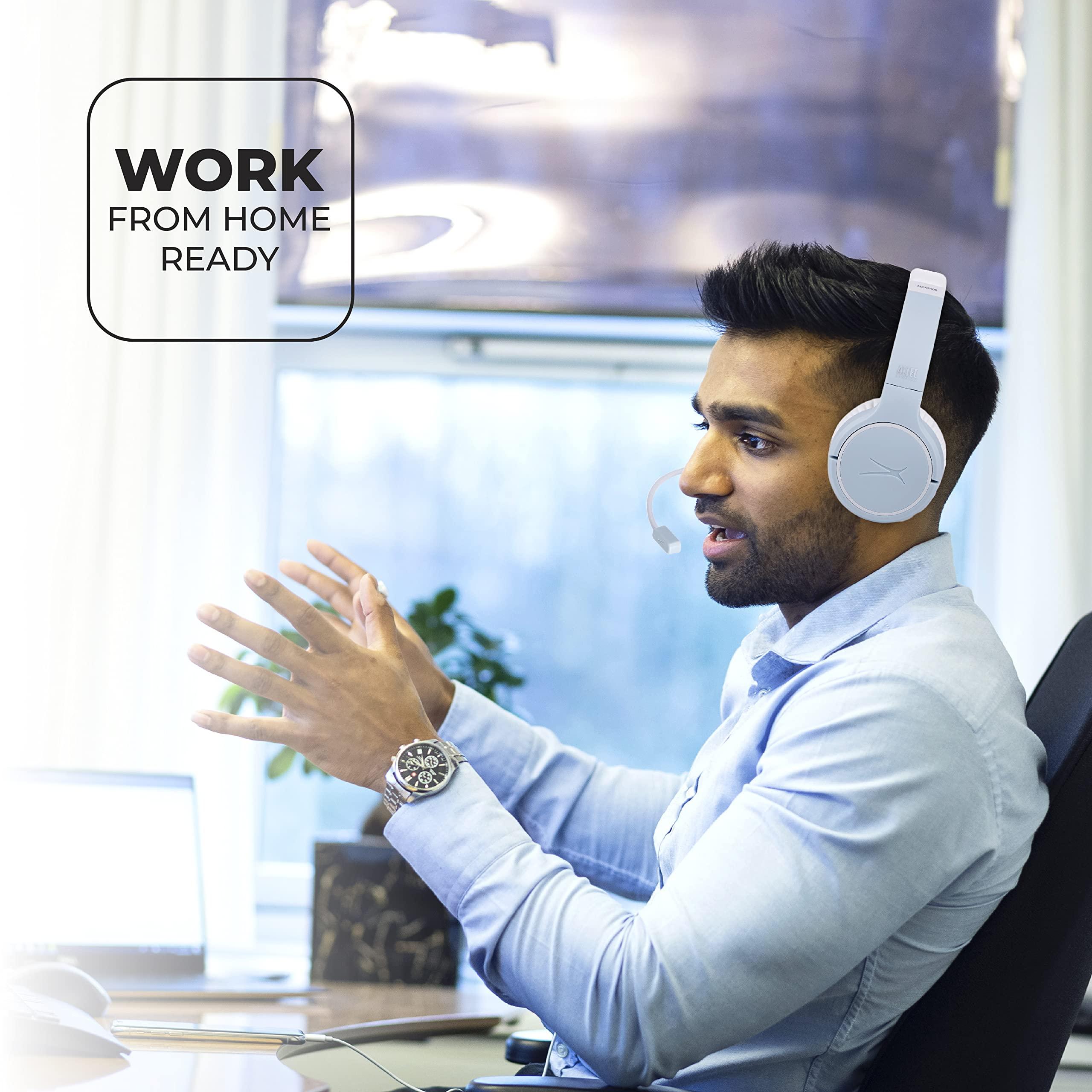 Altec Lansing Altec Lansing Nanophones ANC Bluetooth Wireless Active Noise Cancelling Headphones On Ear Headphones 12 Hour Battery Life, Foldable Earcups, Removeable Mic for Working and Learning from Home (ICY)