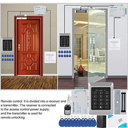 Dioche Electric Magnetic Door Lock Access Control Card Password Door Home Security System Kit with 180kg Magnetic Lock/Dingdong Doorbell/Remote Control/10 Keyfobs/1 Exit Button