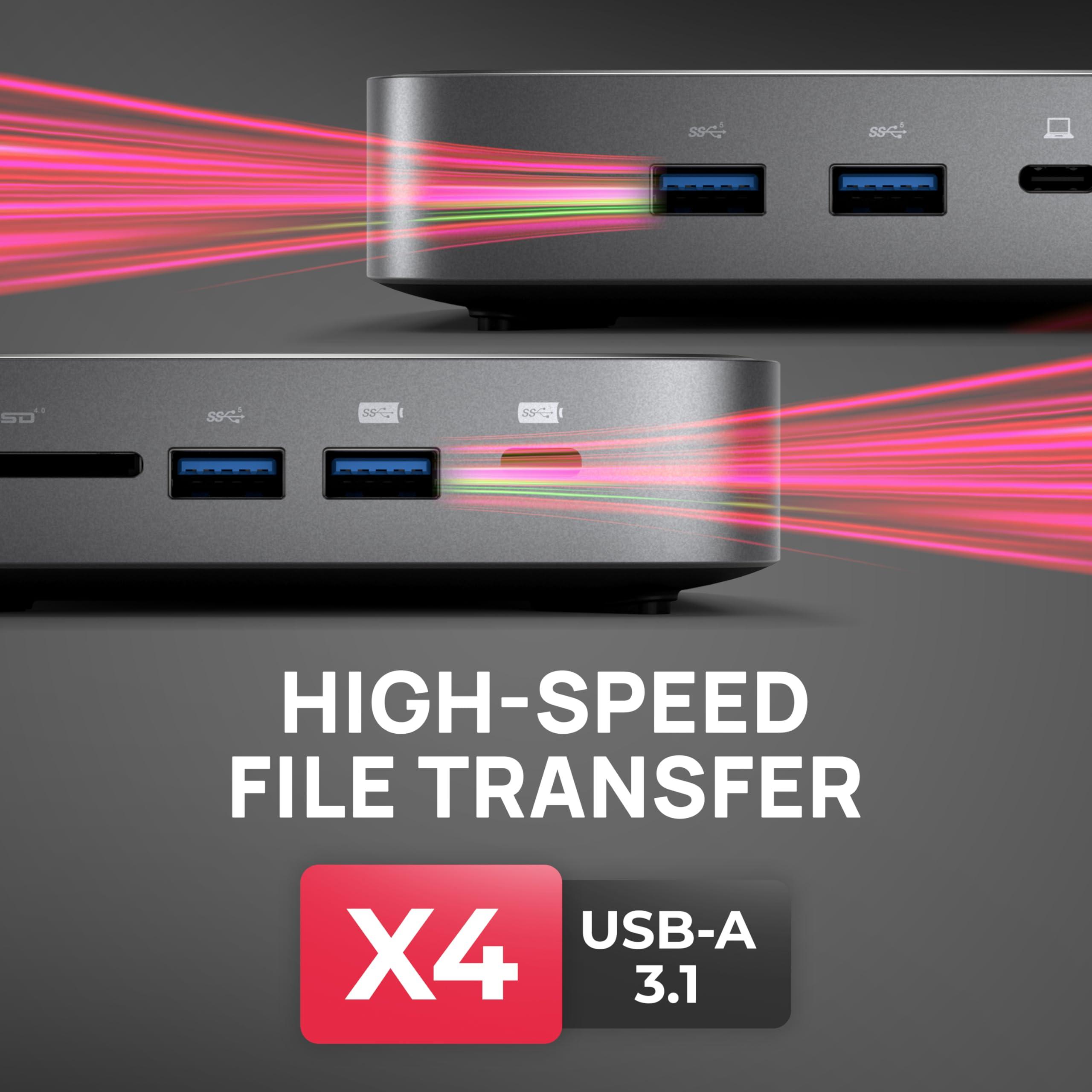 Brydge Brydge Stone CORE Powered Charging Docking Station 10 Ports, 100W PD, Dual Monitor Docking Station, 4K60Hz, 8K HDMI, SD 4.0, USB-A & USB-C, Ethernet Windows & MacOS Compatible Laptop