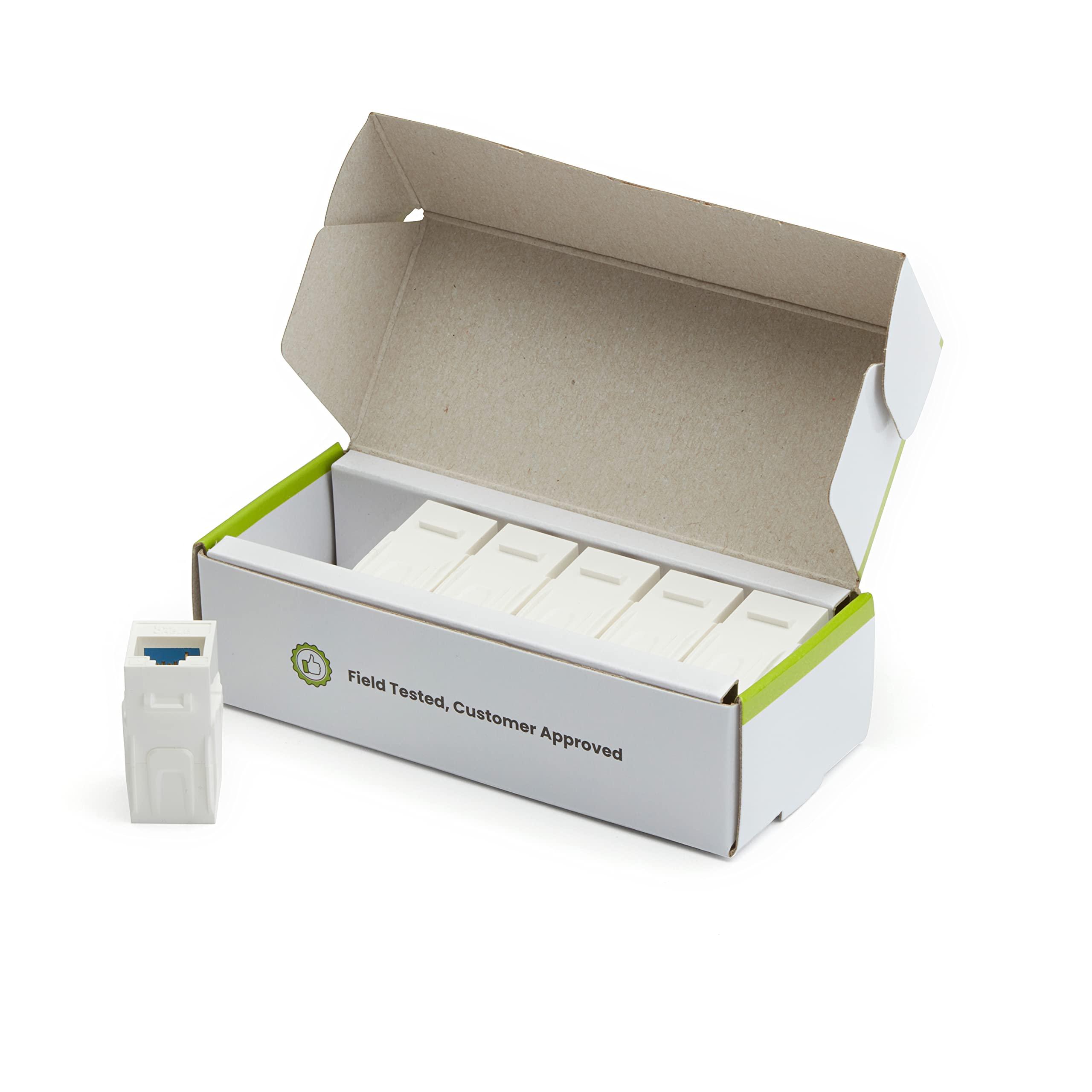 TRUE CABLE trueCABLE Cat6 Keystone Jack Coupler, Unshielded (UTP), PoE++ (4PPoE), UL Listed, ETL Verified, ANSI/TIA 568-2.D Cat 6 Performance Compliant, Female to Female RJ45 Couplers, White, 6 Pack