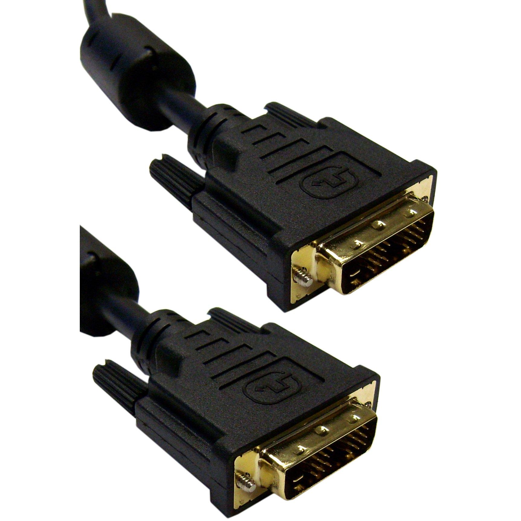 CableWholesale CableWholesale 10 Feet DVI-D Single Link Cable with Ferrite, Black, DVI-D Male to DVI-D Male, 3 Meter, 28 AWG, 1920 x 1200 DVI-D Cable, Computer Monitor, HDTV DVI to DVI Cable