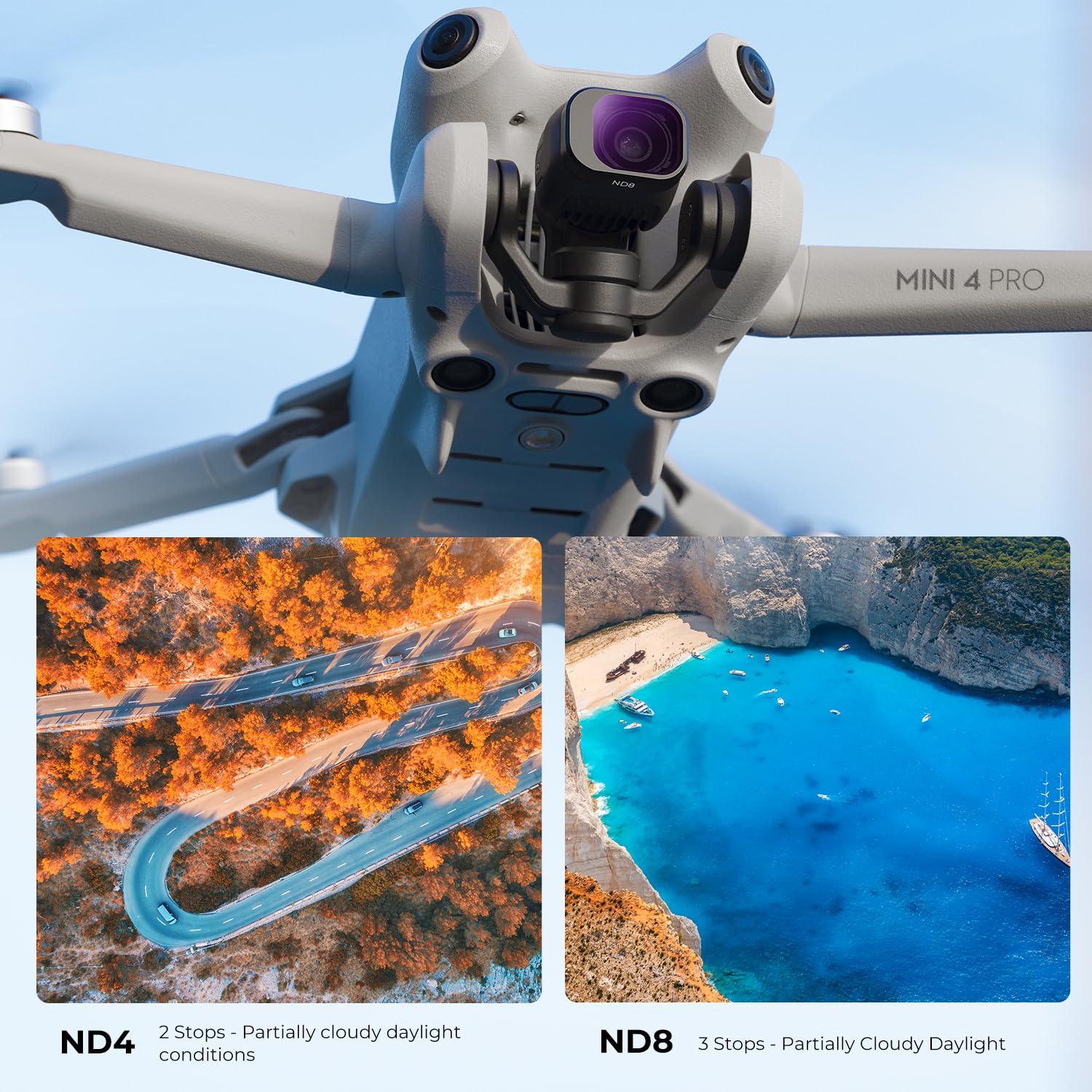 K&F Concept K&F Concept 6 Pack ND Filter Kit Compatible with DJI Mini 4 Pro, (ND4 ND8 ND16 ND32 ND64 ND1000) Multi-Coated Neutral Density Optical Glass Filters