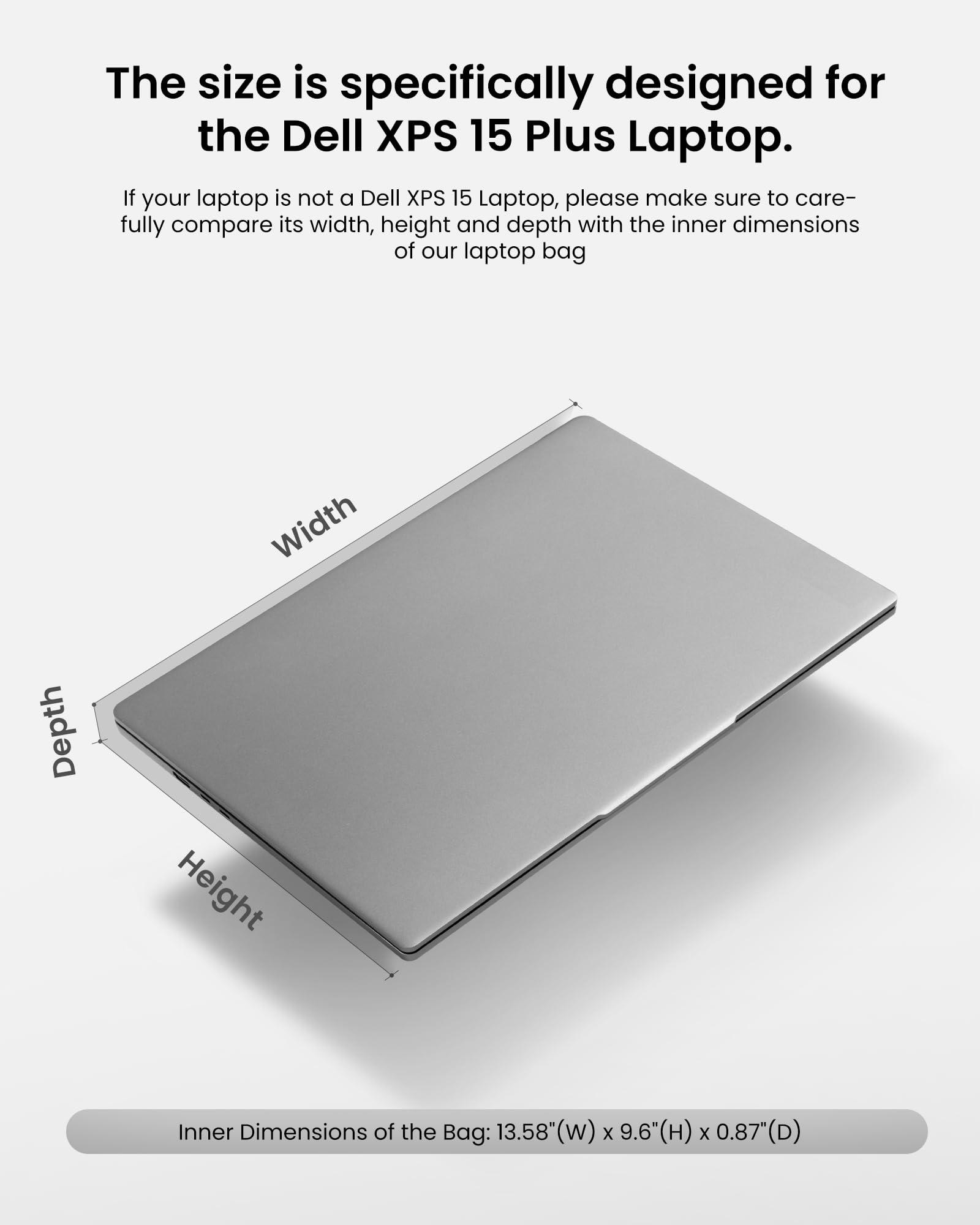 tomtoc tomtoc 360 Protective Laptop Sleeve for Dell XPS 15 Laptop, 15-inch Microsoft Surface Laptop 7(Copilot PC) 6/5/4/3, 15-inch MacBook Air M3/M2, Water-Resistant Ultrabook Notebook Accessory Bag Case