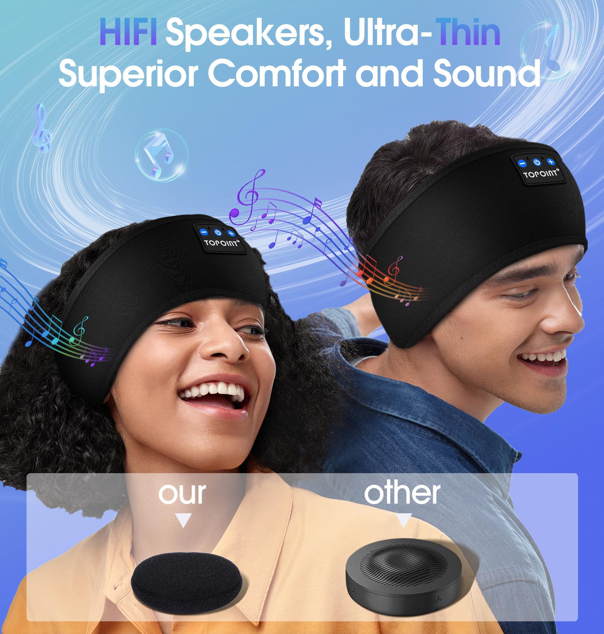 TOPOINT TOPOINT Sleep Headphones Bluetooth 5.4, Sports Wireless Earphones Sweat Breathable with HD Stereo Speaker for Women Men Sports Gifts Workout Jogging Yoga Insomnia Travel Meditation