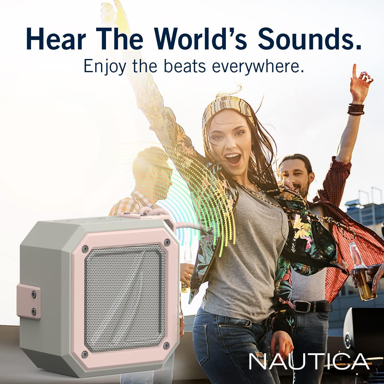 Nautica Nautica S100 True Wireless Outdoor Speaker, Portable IPX5 Waterproof Bluetooth Speaker with 15H Playtime, 200-Day Standby & TWS Pairing, Perfect for Camping, Beach, Backyard & Travel