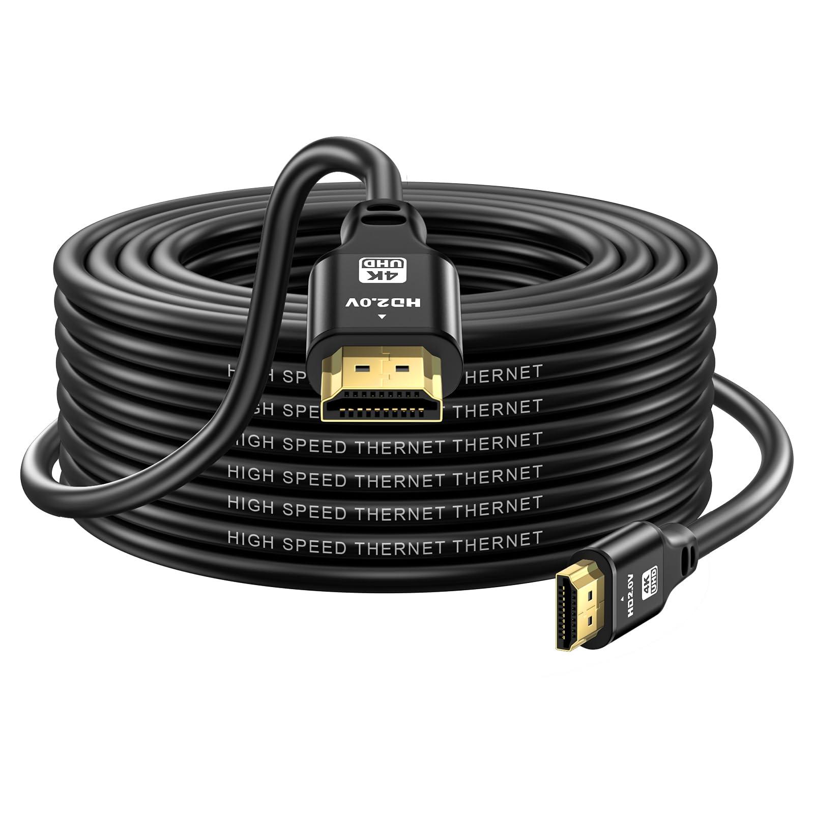 jojobnj jojobnj HDMI Cable 30ft, 4K@60Hz, 18Gbps High Speed HDMI 2.0 Cord, Ultra HD,Ethernet Audio Return,Video 4K,1080p,3D,Arc, HDR Compatible with Xbox,PS5/PS4,HDTV,Laptop ect(Black)