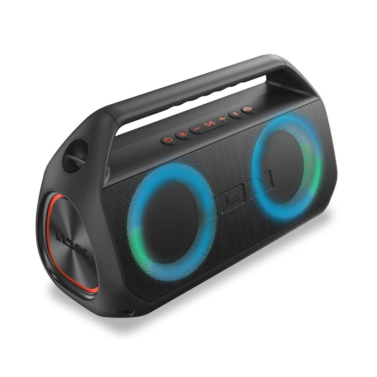 Ion ION Audio Uber Boom Ultra - Water-Resistant Bluetooth Stereo Boombox with Lights (Renewed)