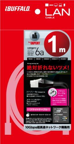 BUFFALO Buffalo Buffalo BSLS6AFU10BK Clawless LAN Cable for Modem Category 6a Straight Flat Type Black