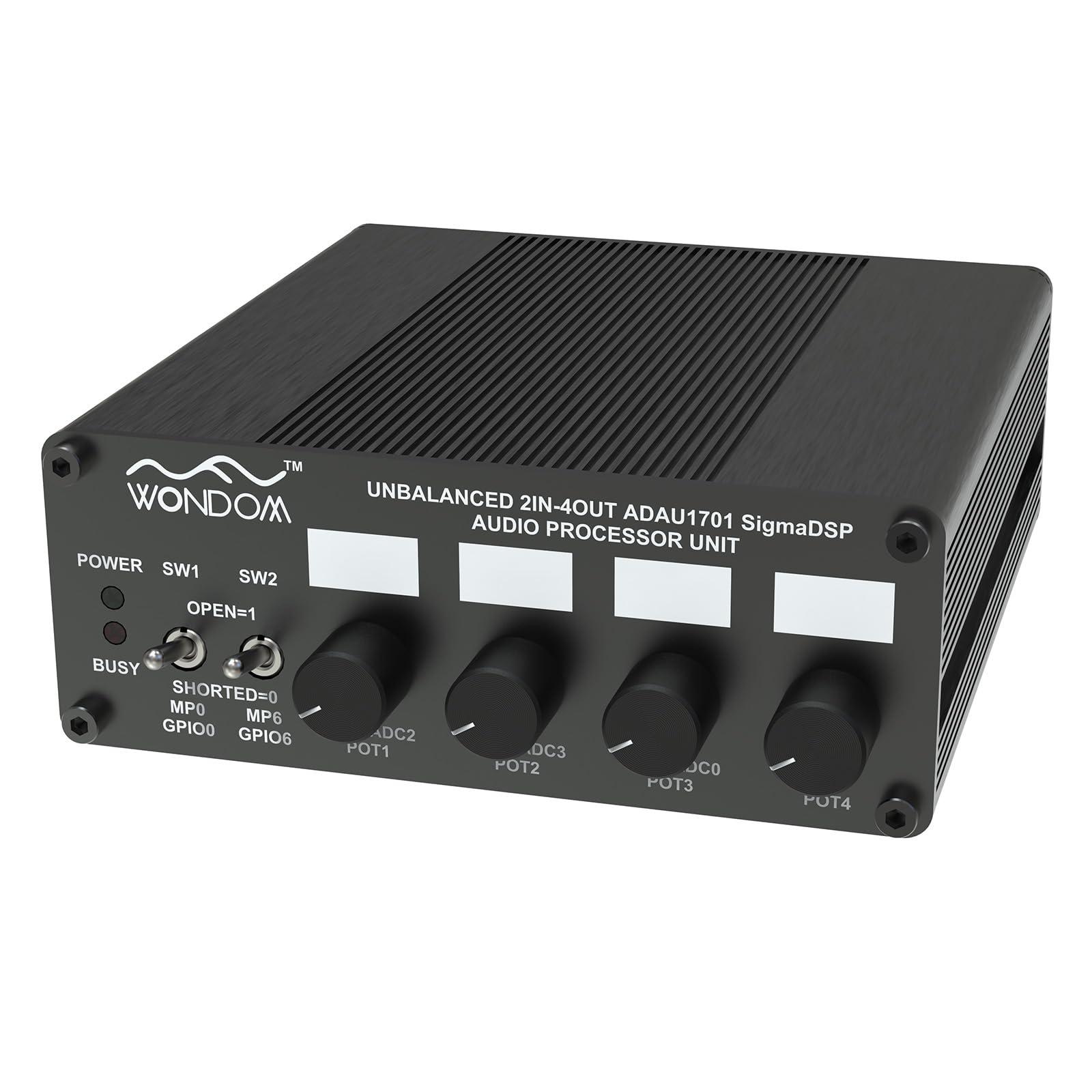 WONDOM ADAU1701 2.1 4.0 DSP Digital Signal Processing Preamp Crossover 2-in 4-Out Tone Board with Treble Bass Volume Adjustment Support Sigmastudio