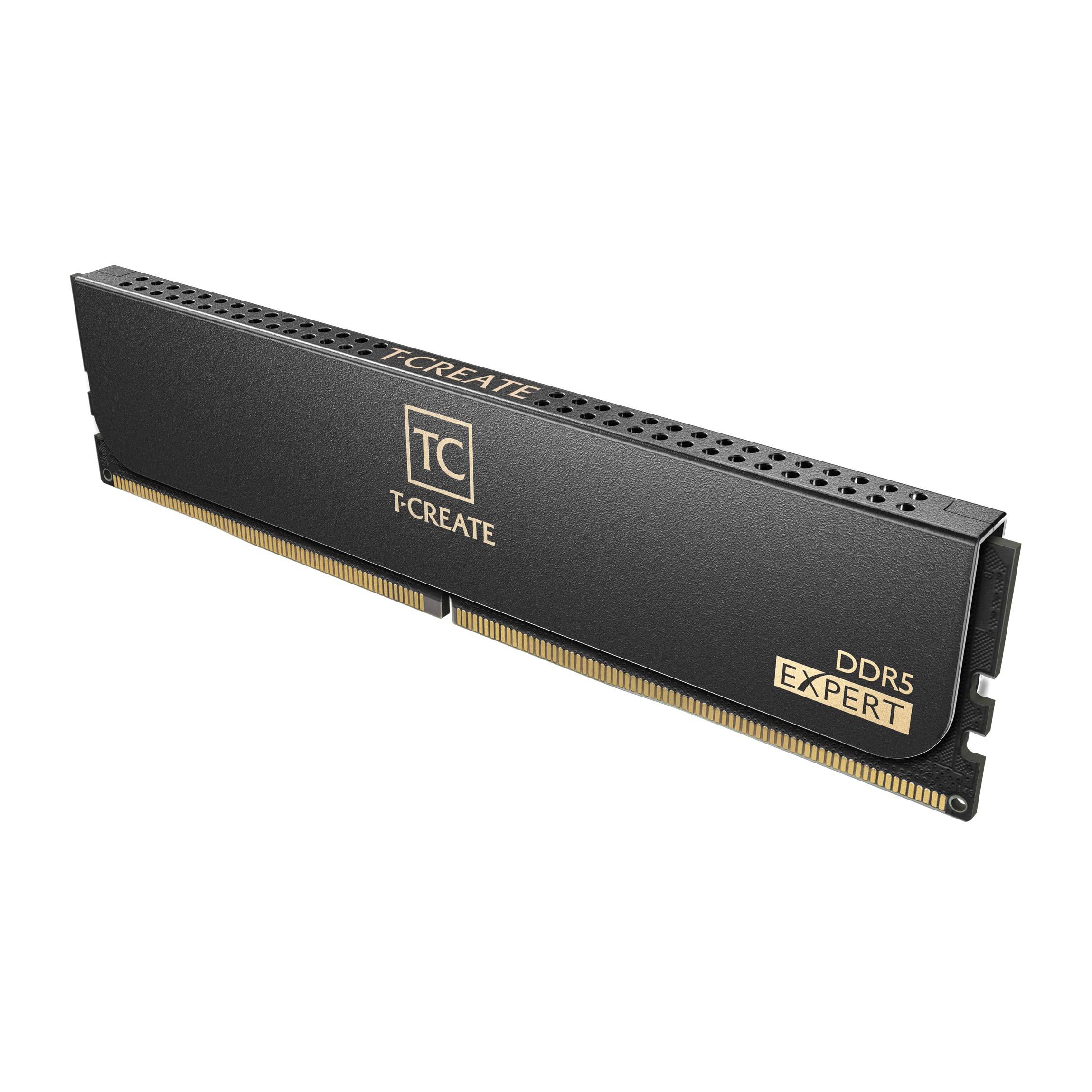 TEAMGROUP TEAMGROUP T-Create Expert Overclocking 10L DDR5 64GB Kit (2 x 32GB) 6000MHz (PC5-48000) CL34 Desktop Memory Module Ram - CTCED564G6000HC34BDC01, Black-UDIMM