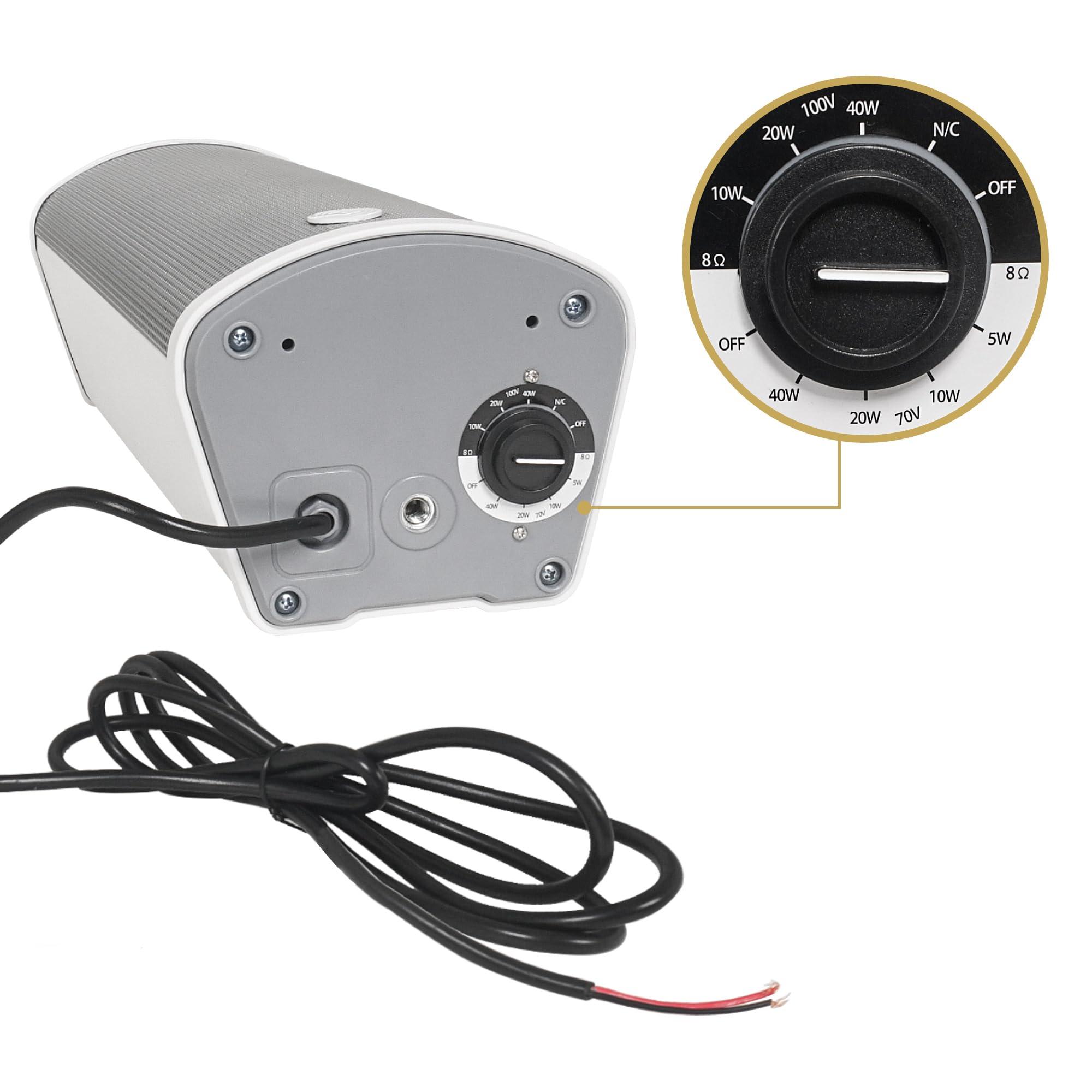 Sound Town Sound Town Pair of 70V/100V Dual 5" Weather-Resistant Column Array Passive Speakers, with IP55-rated Aluminum Enclosure, for Home & Commercial Installations, Indoor & Outdoor, Grey (TARVOS-CL25G-PAIR)