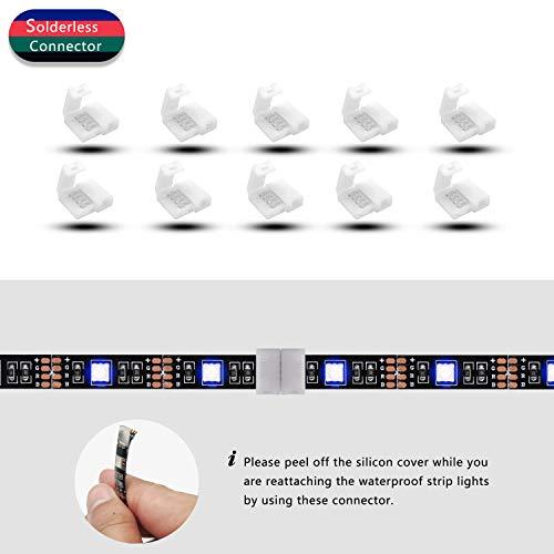 AWSOM AWSOM 4 Pin RGB LED Strip Connectors 10mm Set, RGB LED Strip Extension Cable Wire, Solderless LED Connectors 10mm for 5050 3528 RGB LED Strip Lights