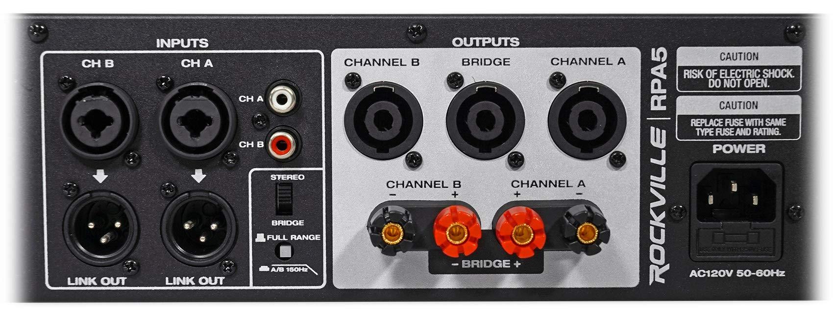 Rockville Rockville RPA5 1000W Peak / 400W RMS 2-Channel Power Amplifier, Rack Mountable - Perfect for Live Sound, Pro Audio, DJs