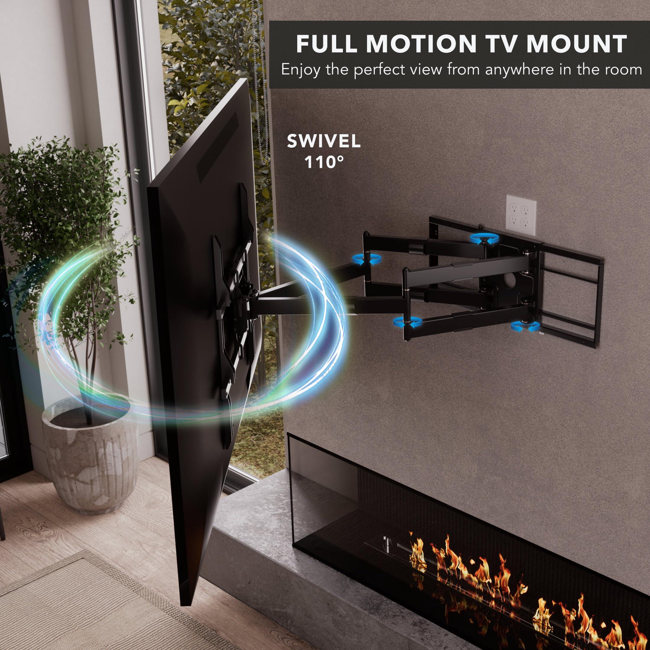 Mount-It! Mount-It! Full Motion TV Wall Mount with 39 Inch Long Extension Arms - 275 Lbs Capacity Heavy Duty Dual Arm TV Mount | Large 800 x 600mm VESA Holds 65 to 110 Inch TVs | Fits 16 and 24 Inch Studs