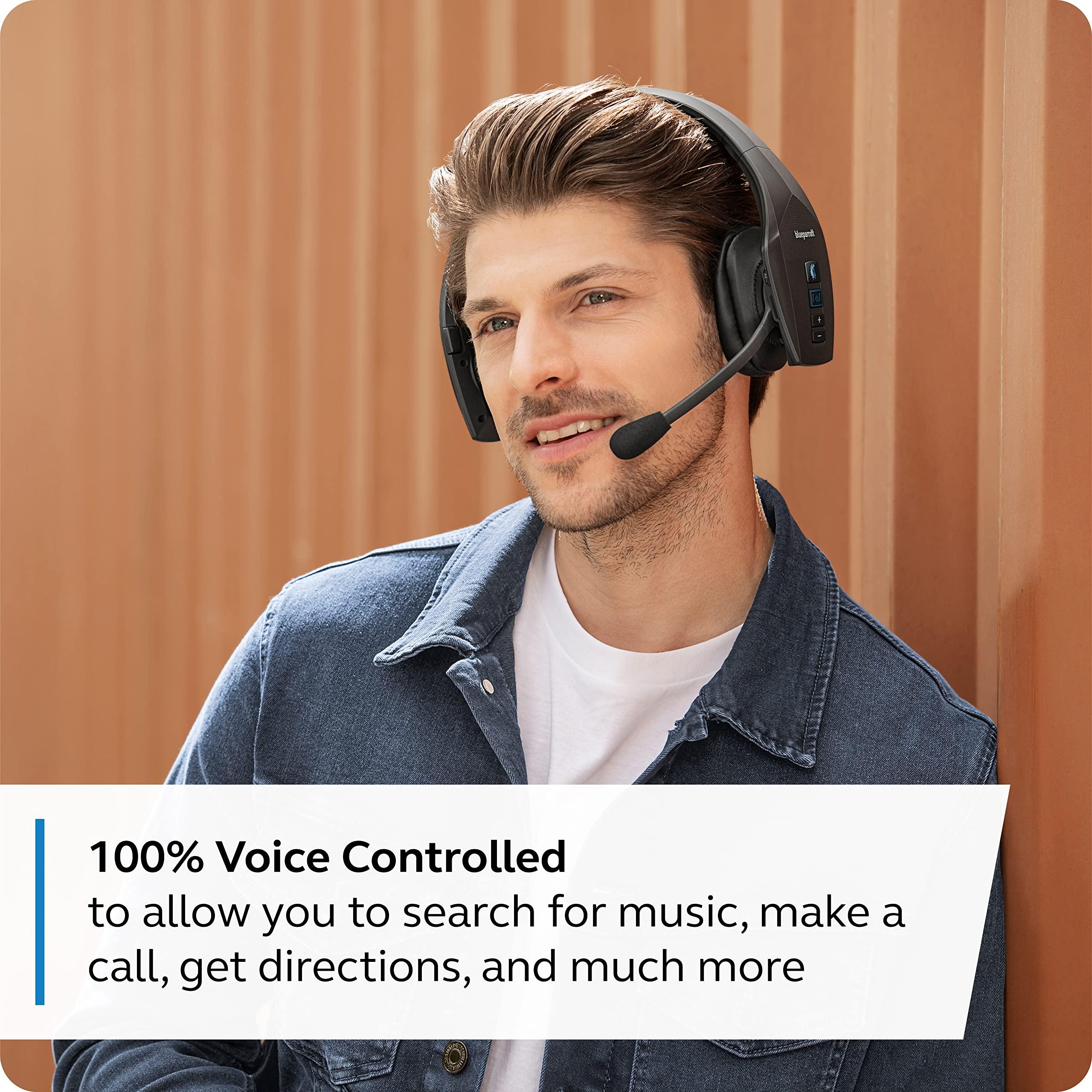 BlueParrott BlueParrott S650-XT Trucker Bluetooth Headset 2-in-1 Convertible Stereo to Mono Headset with Noise Cancellation, Extended Wireless Range and IP54-Rated Protection - Ideal for Anyone On The Go, Black