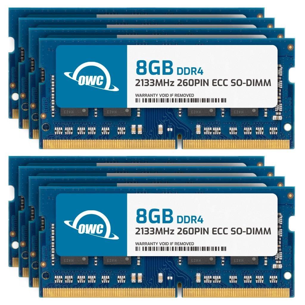 OWC OWC 64GB (8x8GB) DDR4 2133MHZ PC4-17000 CL15 1RX8 ECC Unbuffered SODIMM 1.2V 260-pin Memory RAM