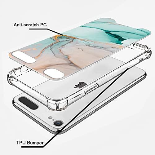 KANGHAR KANGHAR iPod Touch 7/6/5 Case, Marble Pattern with Screen Protector,Kickstand Ring Holder Soft TPU Bumper Shockproof Cover for iPod Touch 5th/6th/7th Generation