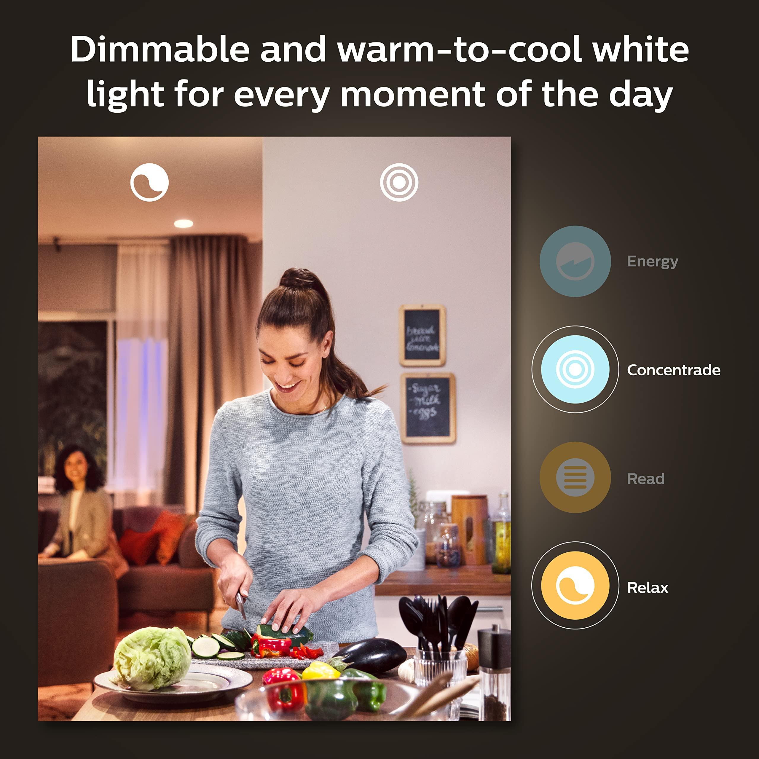 Philips Hue Philips Hue White and Color Ambiance Base Lumen (60W) Smart Button Starter Kit, 16 Millions Colors, Works with Amazon Alexa, Google Assistant, Apple HomeKit 60 Watt (OLD VERSION)
