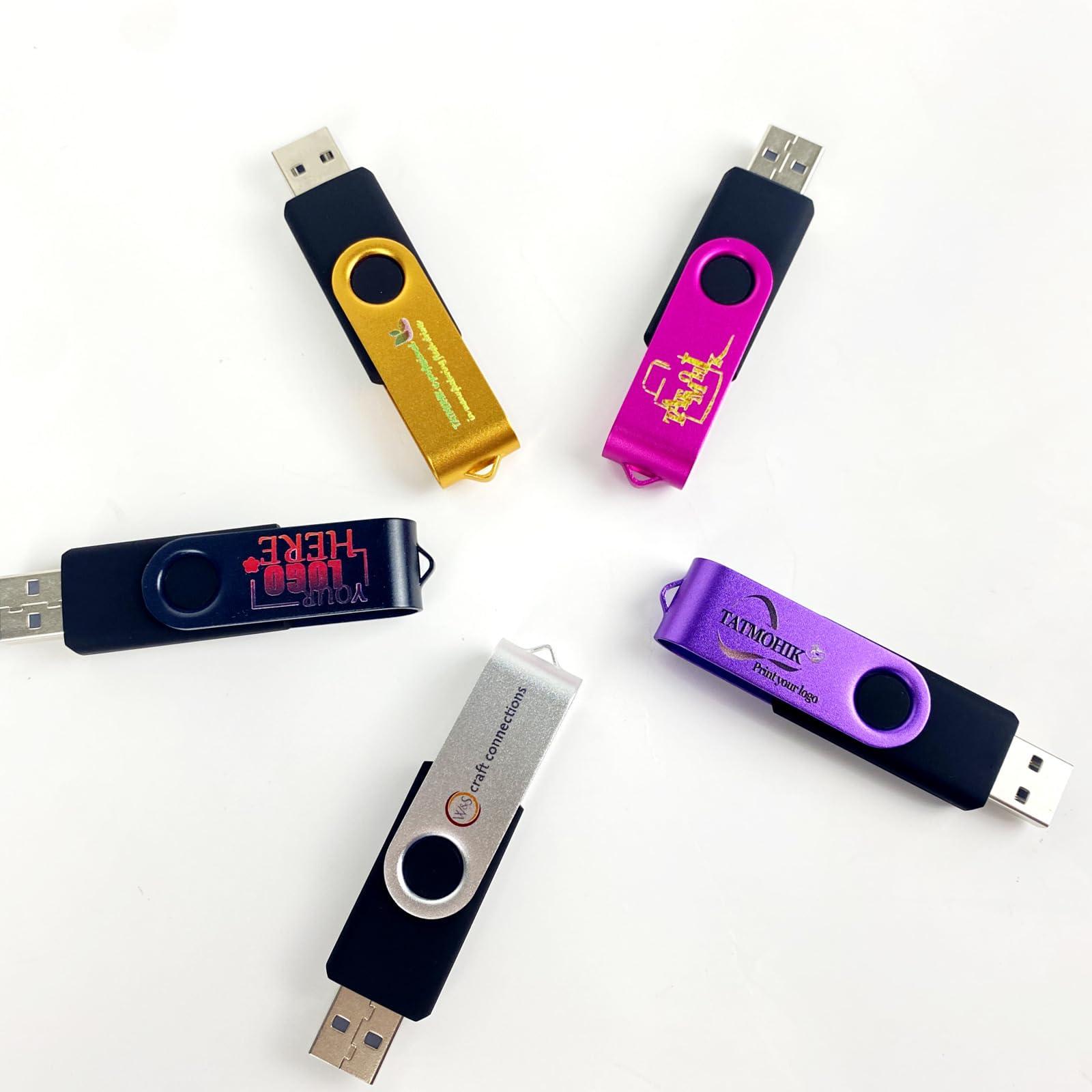 TATMOHIK Custom USB Flash Drive 512MB 50 Pack Promotional Product Customized USB Thumb Drive,Customizable USB Drive Personalized with Your Logo Bulk USB 2.0 Personalized USB Stick 50pcs Multiple Color Choice