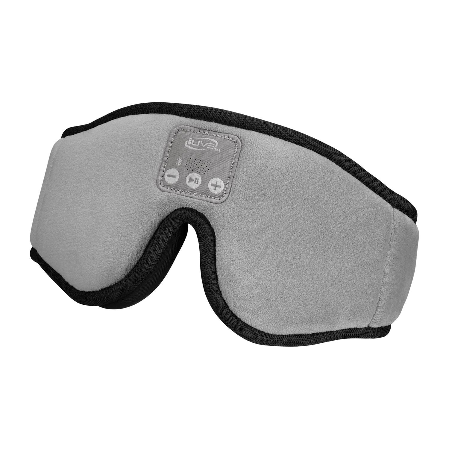 iLive iLive IAHB33G Lights Out Bluetooth Sleep Mask Headphones with Speakerphone, Gray, IAHB33G