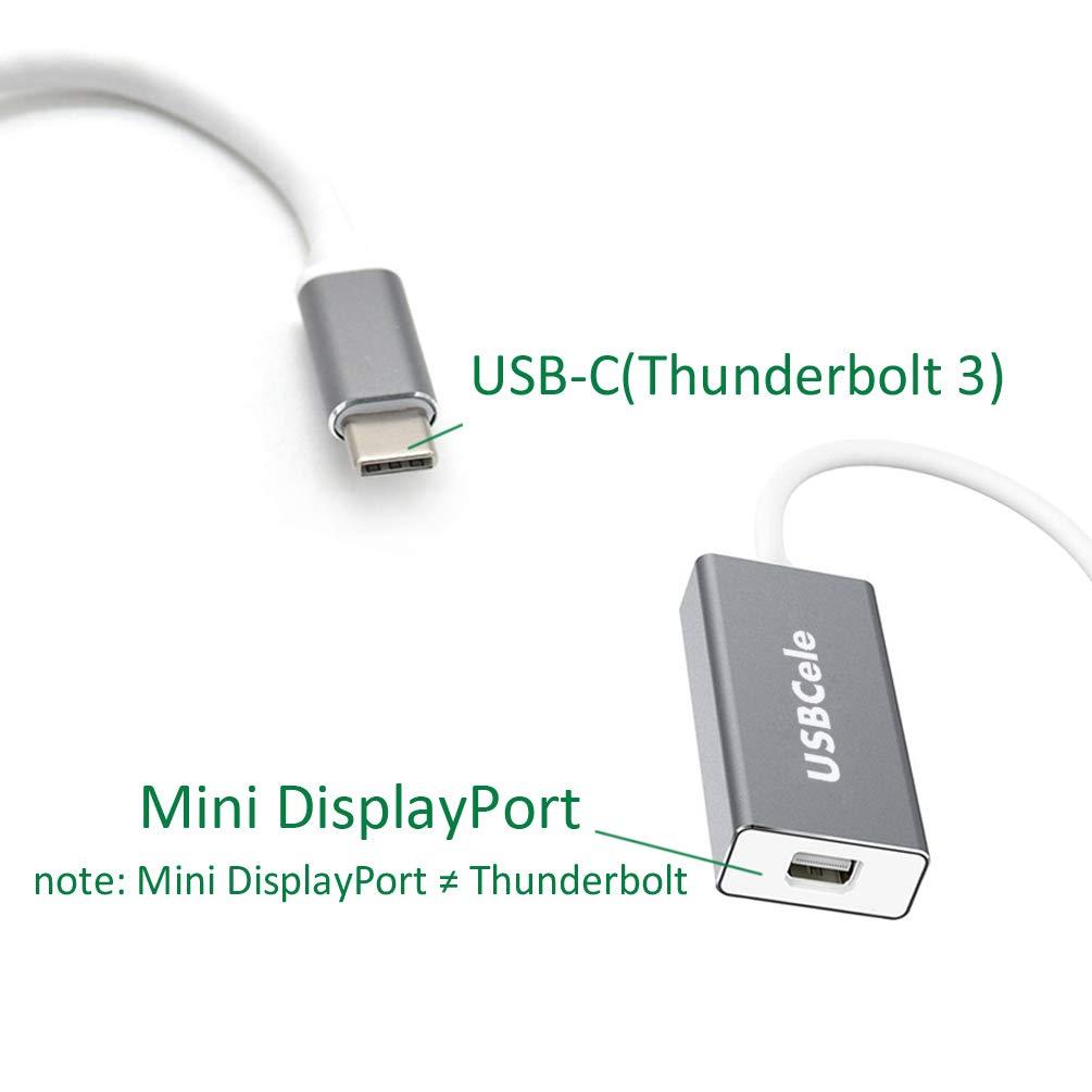 USBCele USBCele USB-C (Thunderbolt 3) to Mini DisplayPort Adapter, USB Type C to Mini Display Port 4K Cable Adapter for MacBook Pro, iMac, LED Cinema Display and More