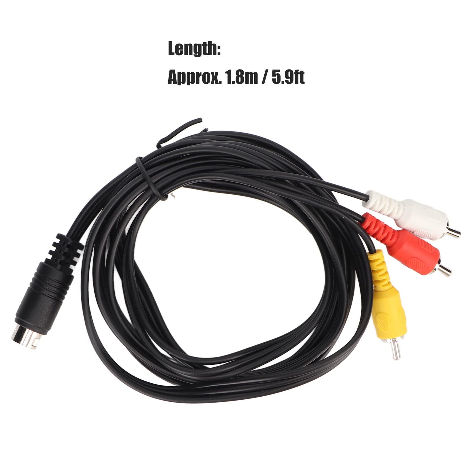 GOWENIC GOWENIC 3 Plug to 9 Pin Mini DIN Plug Extension Cable, 9 Pin DIN Male to 3 Male Video Extender Cable Adapter for DVD, TV, HDTV, VCR s, CD Players, PC Laptop, 5.9ft 1.8M