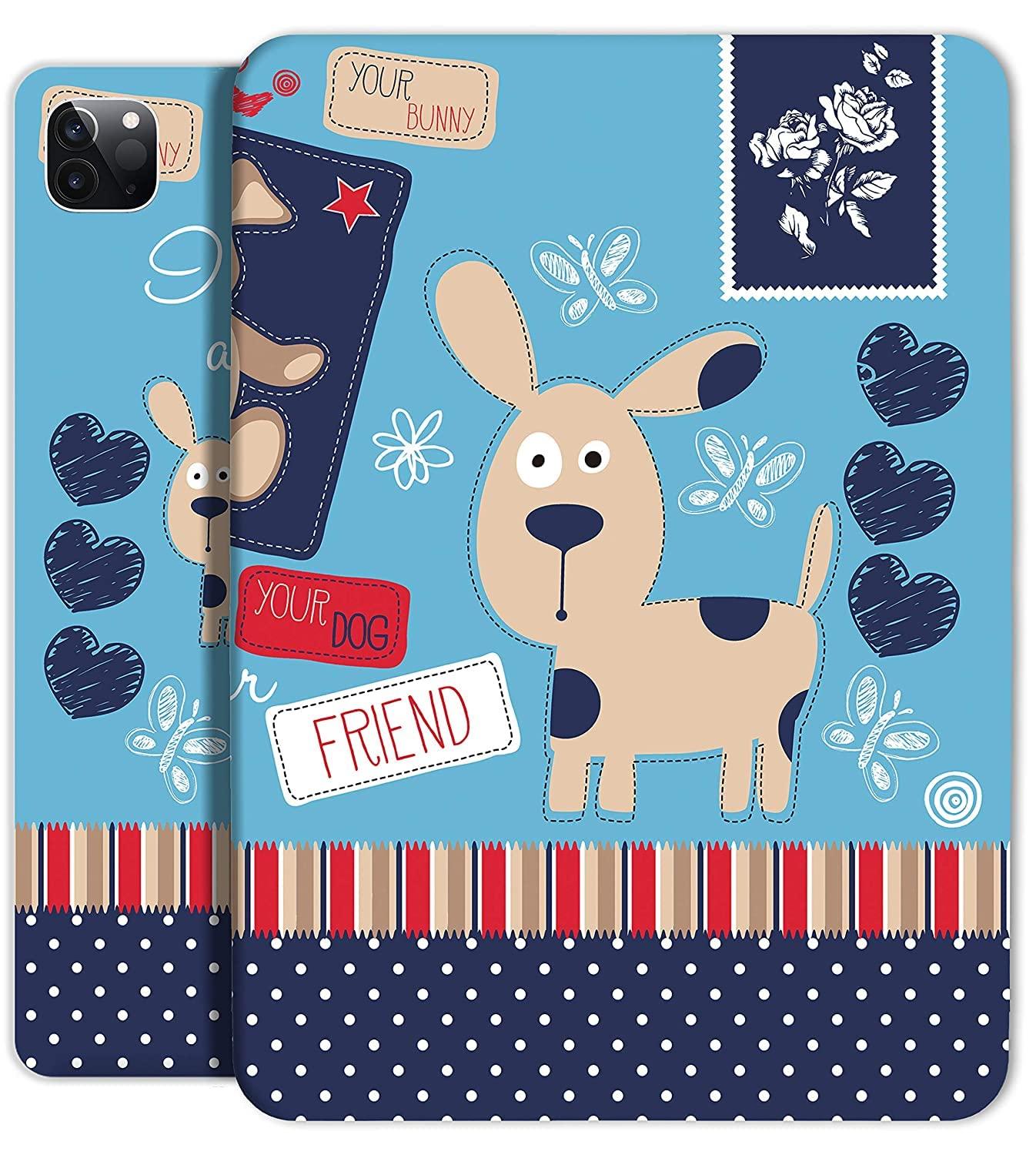 DuraSafe Cases DuraSafe Cases for iPad Pro 11 2nd Gen Printed Folio Case A2228 MY232LL/A MY252LL/A A2068 A2230 MXDC2LL/A MXDE2LL/A MXDD2LL/A MXDF2LL/A A2231 MY332LL/A MY342LL/A MXEW2LL/A MXEY2LL/A - Puppy Friend