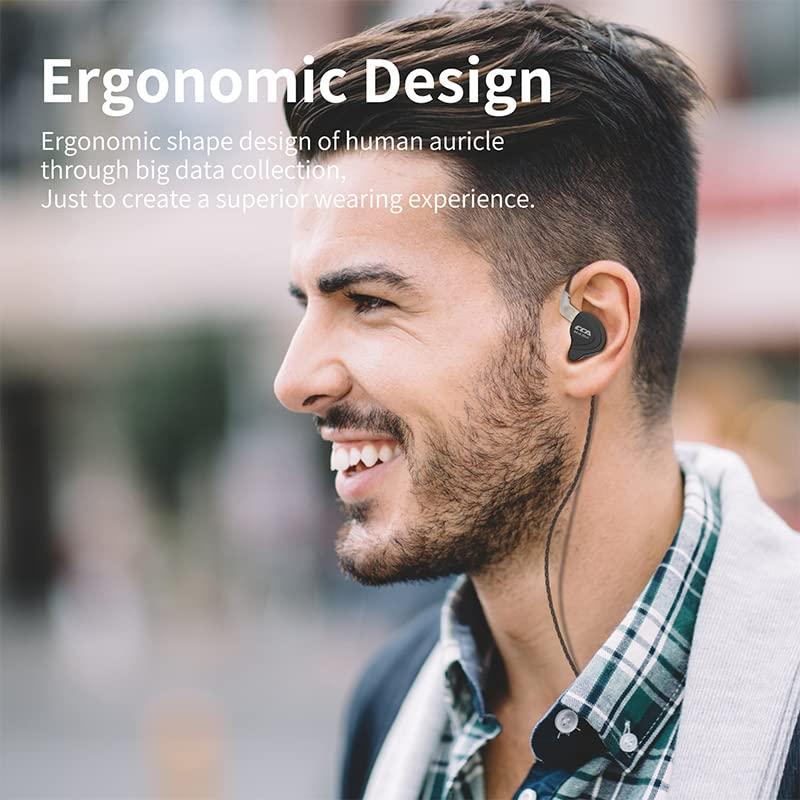 H HIFIHEAR CCA C10 IEMs Headphone 4BA+1DD Hybrid Driver HiFi in-Ear Monitors Earphones with Alloy Faceplace Detachable 2Pin OFC Cable Wired Earbuds for Stage Singer Musicians Audiophile (Matte Black,Without Mic)