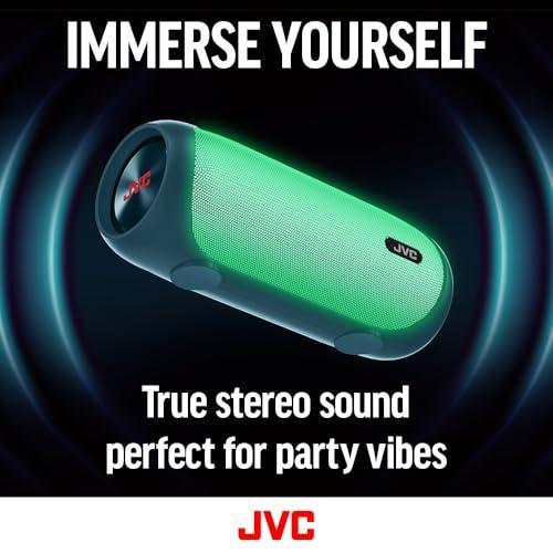 JVC JVC Illuminated Portable Wireless Speaker with 30W max outputs, Dynamic Sound, Bluetooth 5.0, TWS Capability, USB-C, AUX in, up to 6-Hour Battery Life - SPPA7BTA (Navy)