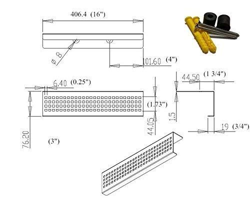 Royal Drains SereneDrains Stainless Steel Rectangular Bathroom Shelf Traditional Square 16” Oil Rubbed Bronze Wall Mount Shower Shelf for Bathroom Kitchen Hardware Included