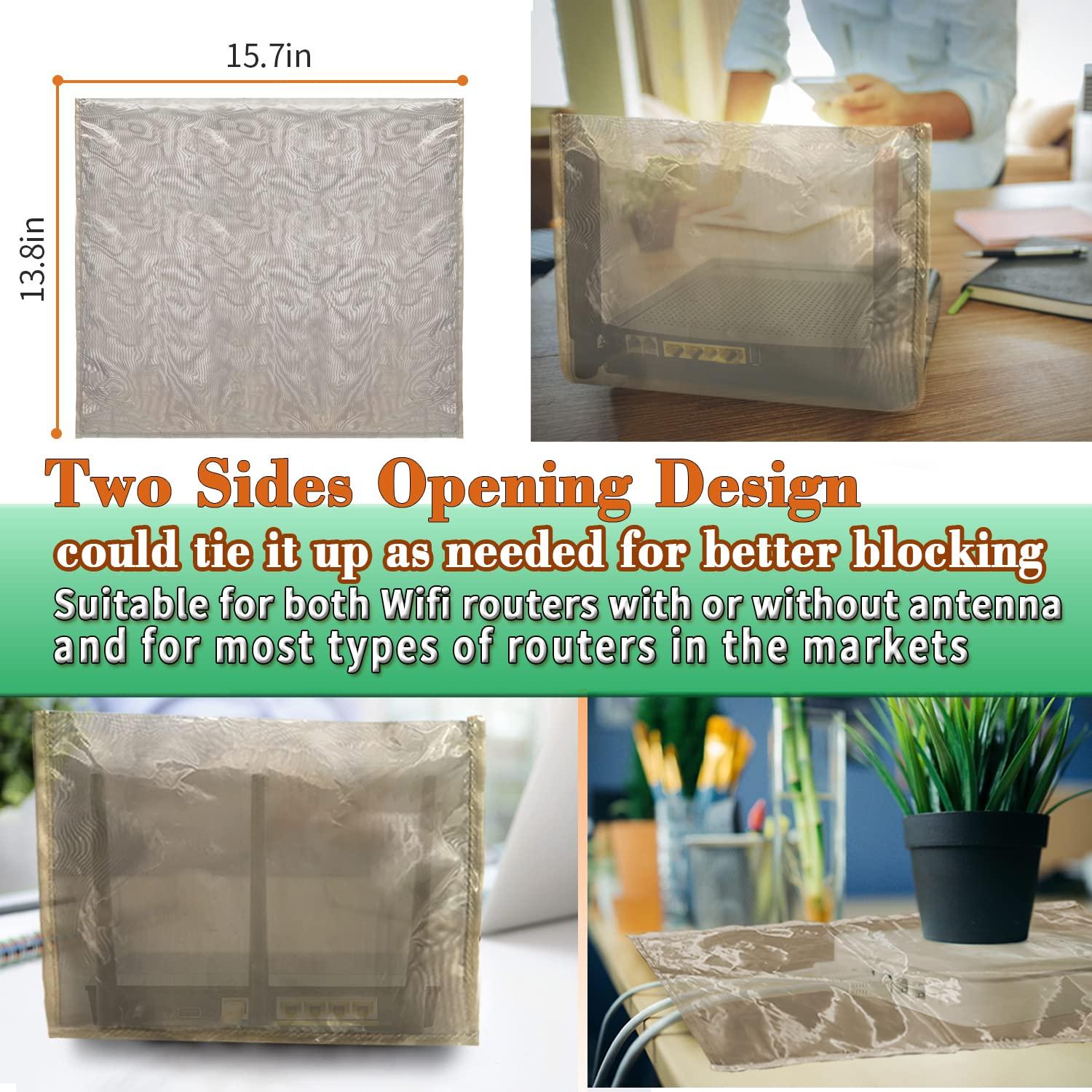 NewBeau WiFi Cover Emf Protection WiFi Router Cover Radiation Shielding WiFi Guard Emf Faraday Cage for Router 13.8IN 15.7IN