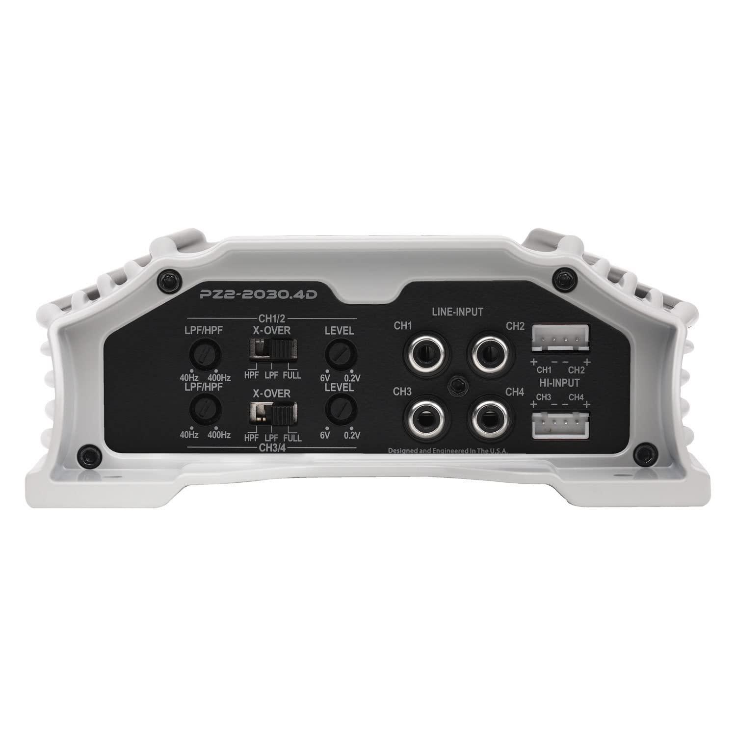 Crunch Crunch PZ2-2030.4D POWERZONE 2000 Watt Mono Amplifier, 4-Channel Car Audio Amplifier, Bass Remote Included