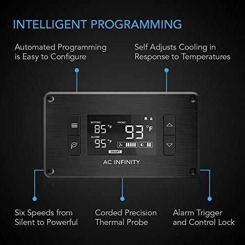 AC Infinity AC Infinity AIRPLATE T8, Quiet Cooling Dual-Fan System 6" with Thermostat Control, for Home Theater AV Cabinets