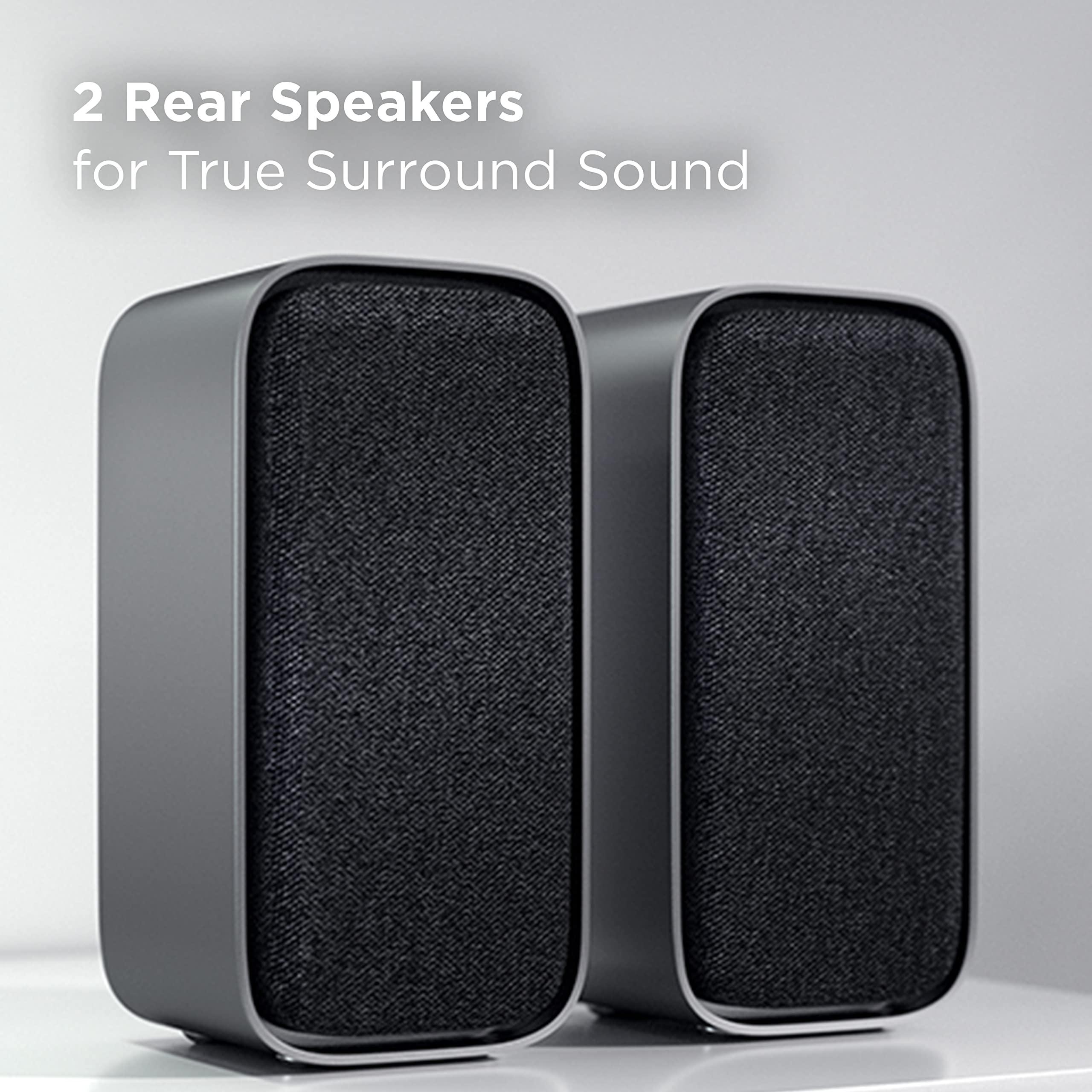 TCL TCL 5.1ch Sound Bar with Wireless Subwoofer (Q6510, 2023 - Model), Dolby Audio, DTS Virtual:X, 430W, Built-in Center Channel Speaker, 2 Rear Surround Sound Speakers, Wall Mount/HDMI Cable Included