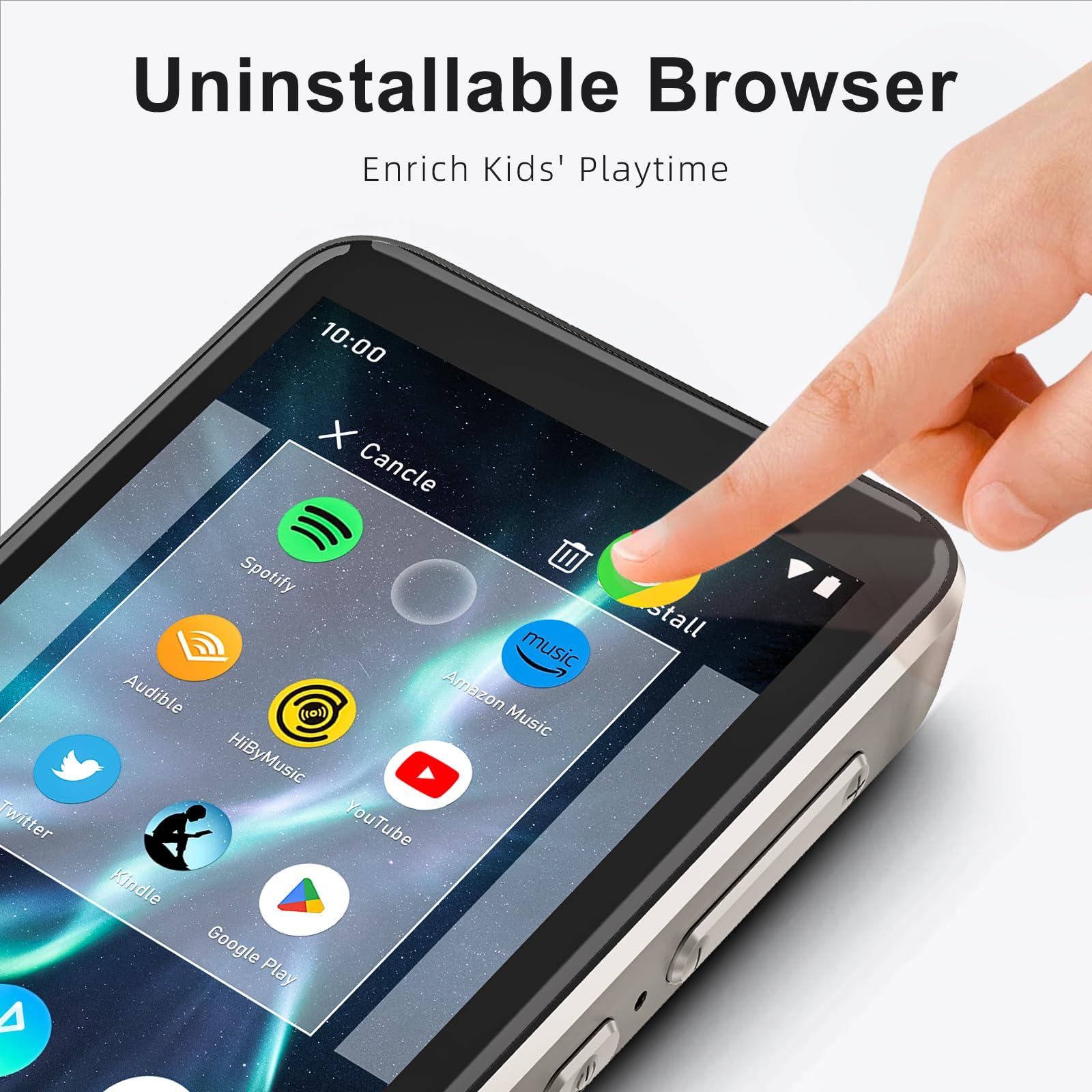 HIFI WALKER HIFI WALKER G7Mini 16GB MP3 Player with Bluetooth and WiFi, MP4 MP3 Player with Spotify, MP3 Player with Speaker, Portable Android MP3 Player Support Deezer, Audible, Pandora, Amazon Music (WH-16GB)