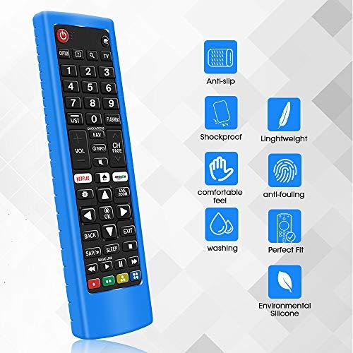 Winceed Silicone Protective Case for LG Remote AKB75095307 AKB75375604 AKB74915305, Shockproof Anti-Lost Remote Cover Holder Skin Sleeve for LG Smart TV Remote Control (Blue)