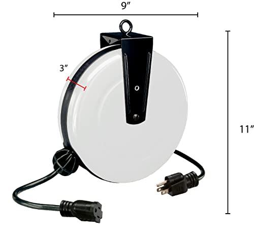 Alert Alert ProReel 5000A-30GFS Heavy-Duty Retractable Extension Cord Reel | 30\' - 16/3 SJT Retracting Cord | Single Grounded Outlet